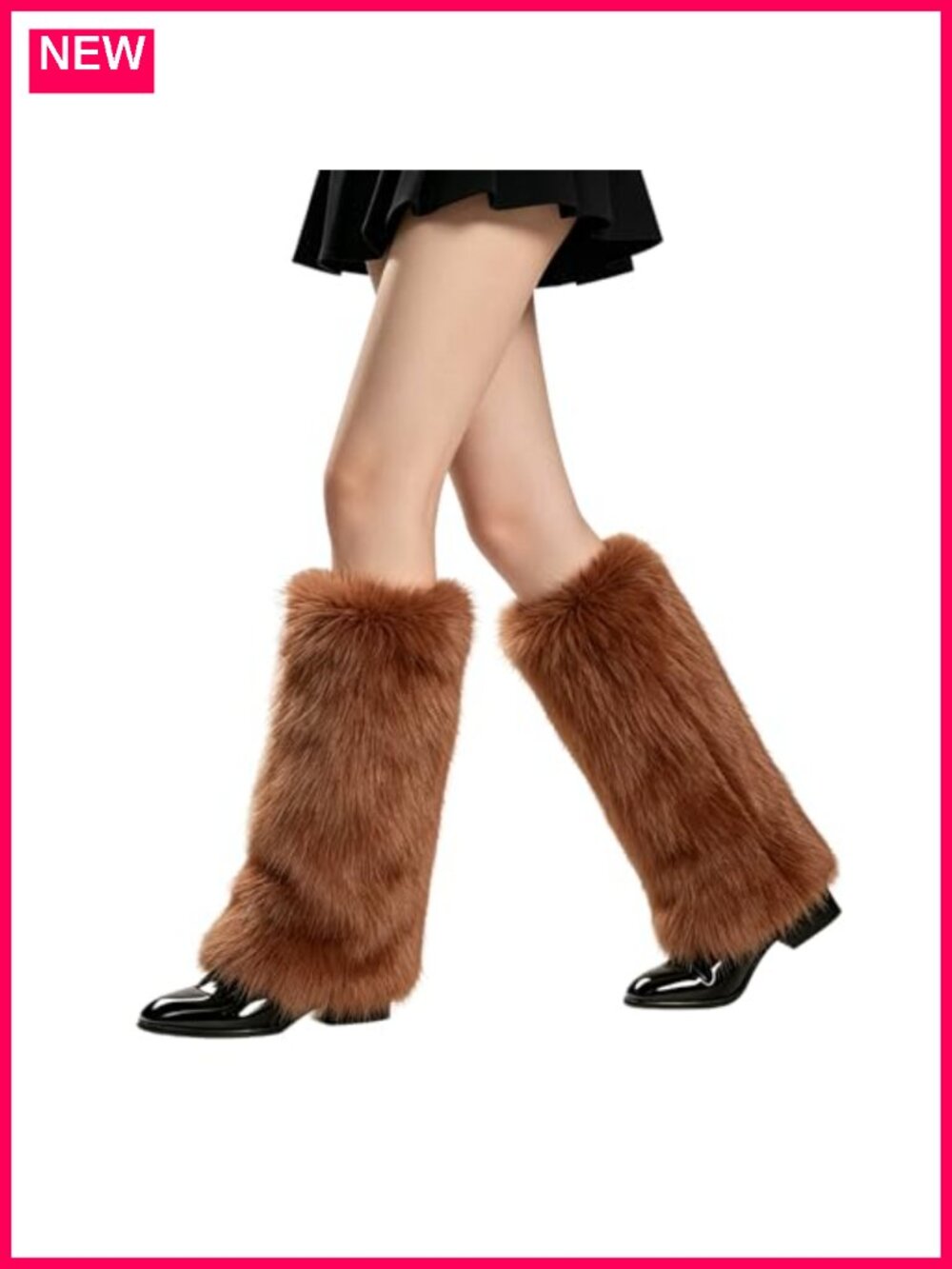 Faux Fur Fluffy Leg Warmers with Satin Lining for Costumes